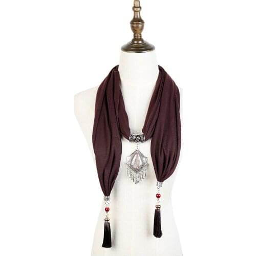 Women pendant Jewelry scarf necklace head shaw cotton scarves gemstone femme shawl beaded jewellery beach sarong hijabs shawl