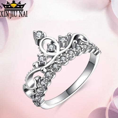 2 Colore Gems Ballet Round Cubic Zirconia Crown Anniversary Promise Engagement Ring For Women Real 925 S Wedding Jewelry