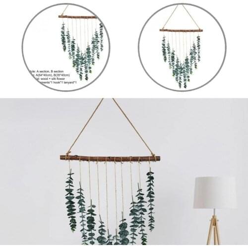 Lightweight 1 Set Good Hanging False Eucalyptus Rustic Room Decor Wood Artificial Eucalyptus Eye-catching for Home