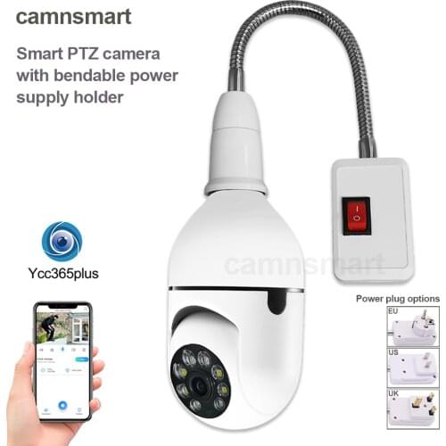 1080P PTZ WiFi Mini Camera with Adjustable Bulb E27 Socket Full Color Night Vision Two Way Talk and Easy Installation Ycc365Plus