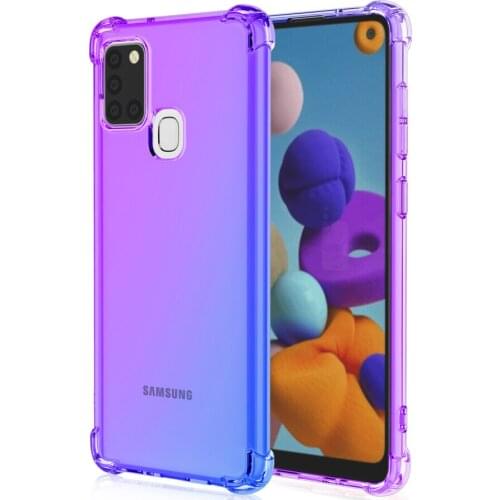 50pcs Air Cushion Corner Case Gradient Colorful TPU Shockproof Cover For Samsung Galaxy A02S A02 A12 A22 A32 A42 A52 A72 A82