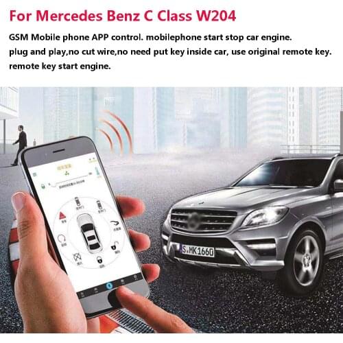 PLUSOBD Car Alarm System With Remote Start GPS Tracker Car Security For Mercedes Benz C W204 No Wire Cut No Key Inside