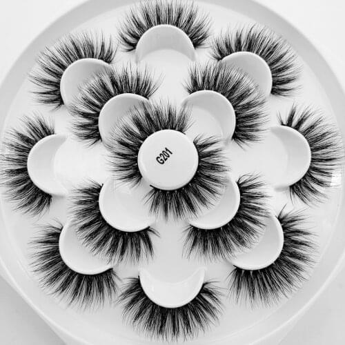 Free shipping 3D Mink Lashes 7pairs/pack Eyelash Vendor Natural Mink Lashes Bulk Faux Cils Natural False Eyelashes Makeup Tool