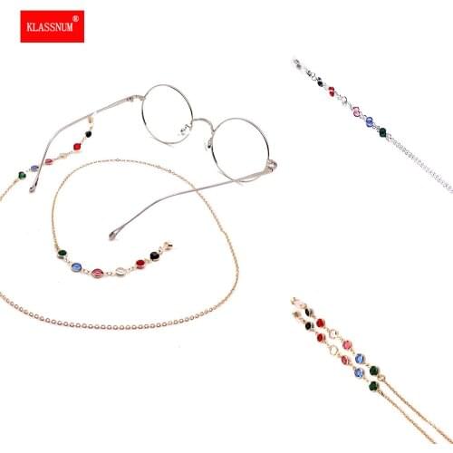 Fashion Glasses Chain Colorful Rhinestone Women Men Eyeglass Cord Sunglasses Retainer Holder Eyewear Lanyard Neck Strap Rope New
