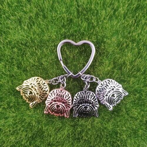 Dandie Dinmont Terrier Dog Animal Cute Gold Silver Plated Keychain For Bag Women Men Love Cute Funny Christmas Day K192