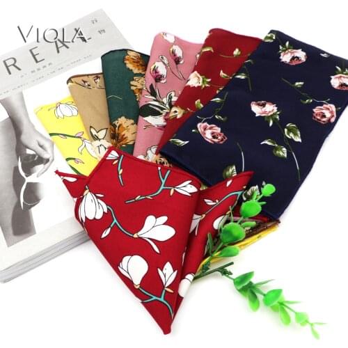 Elegant Flower Chiffon Handkerchief Vintage Mens Hankies 22*22cm Floral Lady Pocket Square Bag Knot Tie Accessory Yellow Green