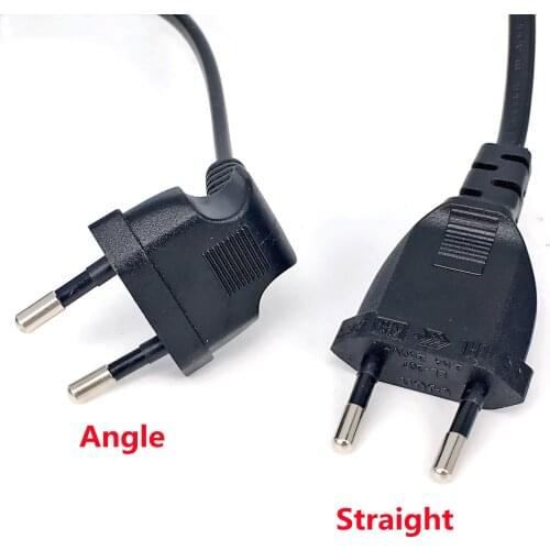 Europea 90 Degree Male Plug To Female Socket Power Extension Cable For PC Computer PDU 0.3m/0.6m EU 2Prong Bend Angled Cord