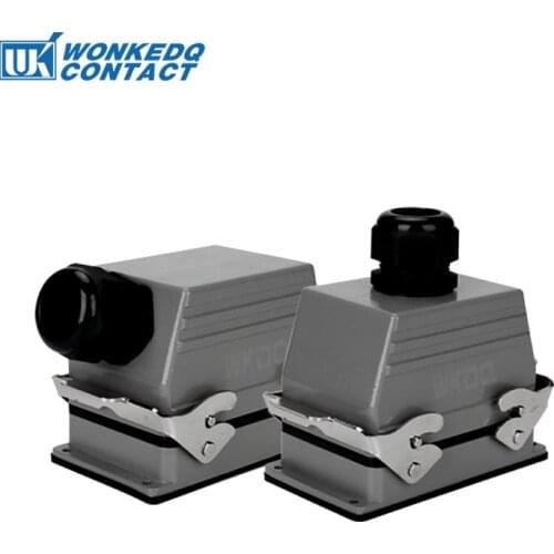 Rectangular Heavy Duty Connector HDC-HE-48 Core Industrial Waterproof Aviation Plug Socket 16A 500V Top Line And Lateral Line