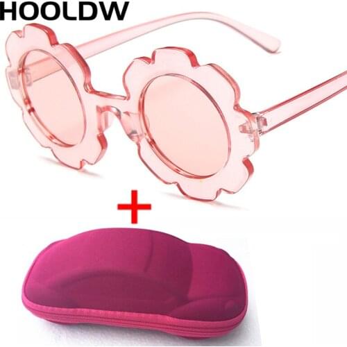 HOOLDW Kids Sunglasses Lovely Round Flower Children Sun Glasses Girls Boy Baby Outdoors Sport Travel Goggle UV400 Shades Glasses