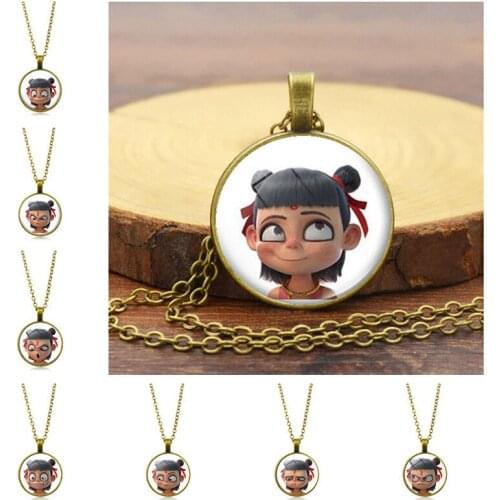 Classic Movies Person Creative Animated Pattern Jewelry Necklace Women Men Fashion Glass Domen Pendant Necklace Accesories Gift