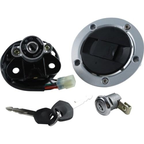 Motorcycle Ignition Switch Fuel Gas Cap Cover with Ignition Lock Keys Set For Suzuki GSXR 600 750 2004 2005