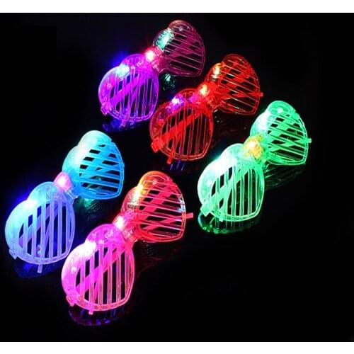 Fashion Laser Gloves 100pcs/lot Led Party Light Glasses Fashion Heart For Xmas Birthday Halloween Bar Costume Decor Supplies