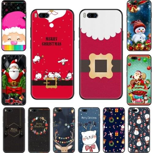 Cartoon Cute Christmas Phone case For Xiaomi Mi 6 8 9 A1 2 3 Max3 Mix2 Mix2S X T Lite Pro black luxury Etui pretty hoesjes art