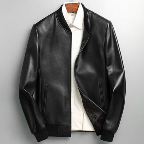 Black Aviation Genuine Leather Jacket Men Sheepskin Real Leather Coats Large Size Pilot Bomber Jacket Slim Fit Veste Cuir Homme