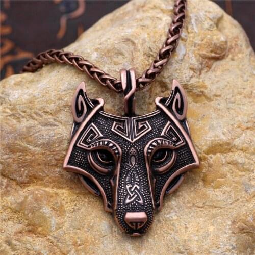 Mens Vintage Black Long Necklace With Wolf Head Pendant Jewelry Leather Rope Hip Hop Punk Rock Christmas Halloween Gift For Men