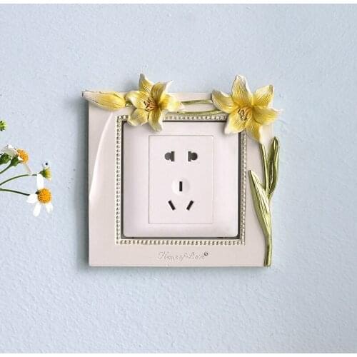 European-style Switch Wall Sticker Resin Creative Modern Minimalist Wall Decorations Living Room Bedroom Outlet Patch Case