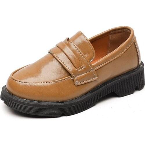 Autumn Boys Girls Patent Leather Loafers Thicken Bottom Anti-slip Children Sneakers Fashion Toddler Causal Shoes For Girls