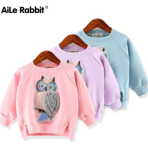 Autumn Girls Fashion Sweater Long Sleeve Top Cartoon Owl Fashion Girls Clothes T-shirt Childrens Clothes For Girls Baby