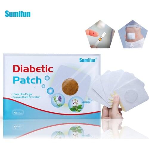 Sumifun 6Pcs Diabetic Patch Natural Herbal Cure Lower Blood Glucose Sugar Balance Burning Fat Medical Diabetes Sticker