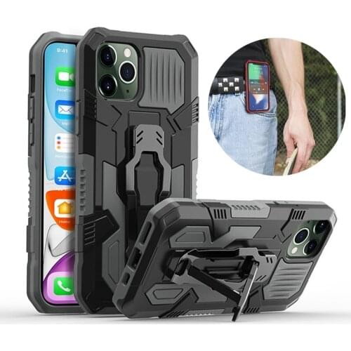 Shockproof Case For iPhone 12 11 Pro Max Mini XR XS X R 7 8 6 6S Plus SE 2020 iPhone11 Belt Clip Rugged Hybrid Armor Stand Cover