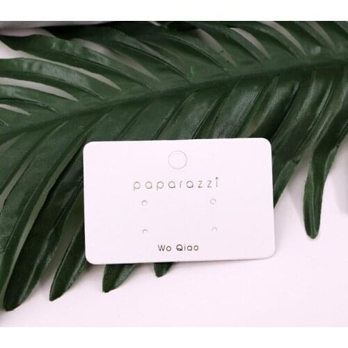 Rectangle Earings Jewelry Display Packaging Cardboard 7x4.5cm Thick Paper Earing Ornament Ear Clip Packing Cards Wholesale