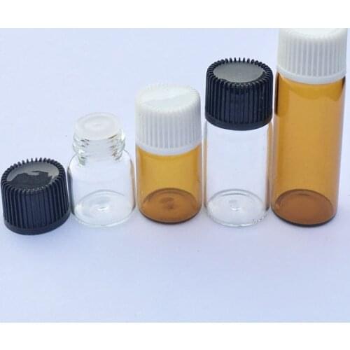 1pcs Empty 1ml/2ml/3ml/5ml Mini Amber Glass Bottle with Hole Small Aromatherapy Perfume Essential Oil Liquid Vials