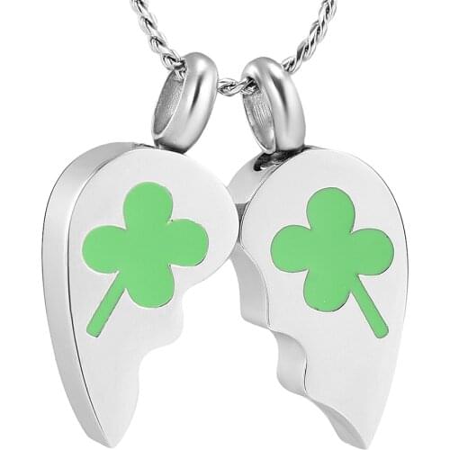 Lucky Clover Cremation Urn Necklace for Ashes Memorial Pet Human Ashes Holder Keepsake Memorial Lockets Pendant Jewelry Women