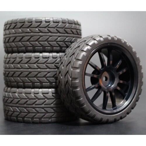 1Set 4Pcs HSP HPI Racing Tires Tyre Metal Wheel Rim 4Pcs For RC 1/10 On-Road Car HSP 94123/94103/94122 D4/D3 FW06 108H