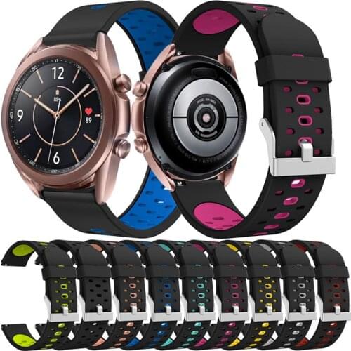 Sports Fashion Strap Silicone 20mm Watch Band For Samsung Galaxy watch 3 41mm 42mm Active 2 40mm/44mm Bracelet Belt Wristband
