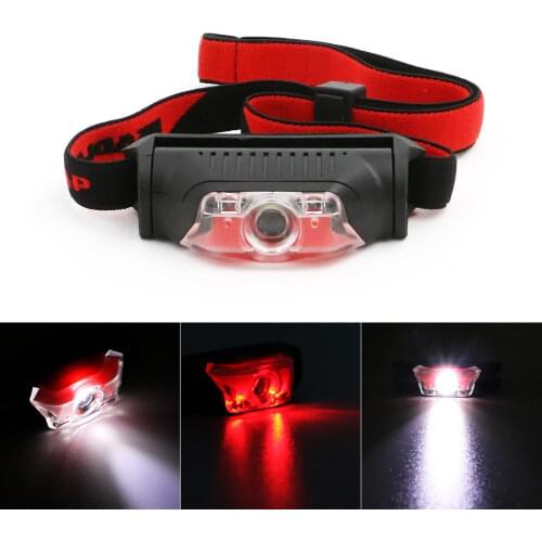 MINI Led Headlamp XPE + 2LED Red + White light 4 Modes Outdoor Headlight Head Lamp Lantern Torch lamp For Camping USE 1*AA