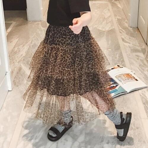 2019 Princess Girls Skirt Tutu Kids Leopard Skirts Childrens Clothes Costume Dance Performance Party Bottoms Girl Tutus JW4681