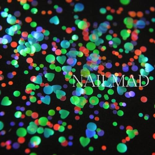 1box NailMAD Round Nail Glitters Mini Glitter 1mm/2mm/3mm Mixed Glitter Nail Decorations