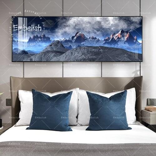 1 Pieces Large Size Mountains And Moon Abstract Landscape HD Print Canvas Oil Paintings Home Decor Wall Art Pictures Living Room