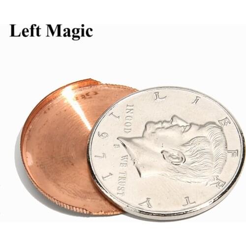 1Pc Slippery Expanded Shell (Half Dollar)Magic Tricks Coin Appear/Vanish Magia Magician Accessory Close Up Illusion Prop Gimmick