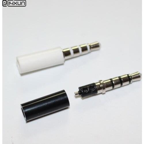 10pcs 3.5mm stereo headset plug jack 3.5 audio plug for iphone white black nickel-plated gold-plated