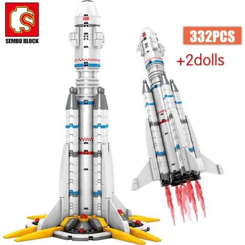SEMBO 332PCS Compatible City Technical Carrier Launch Vehicle Building Blocks Astronaut The Wandering Earth Bricks Toys for Boys