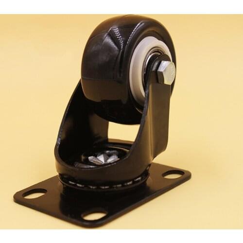 4Pcs/Lot 1.5 Inch Black Swivel Flat Casters Sofa Baby Bed Trolley Wheels Load-Bearing 50kg Furniture PU Rubber Castors