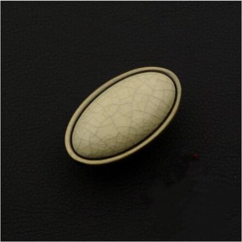 16mm antique brass dresser cupboard handle bronze kitchen cabinet drawer pull crack ceramic vintage furniture door handle ABH
