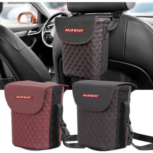 Car Trash Can Garbage Bin for Haval Logo H5 H8 H7 H6 2021 H9 F7X M4 H2 Jolion H2S H3 F7 M2 Organizer Storage Bag Portable Pocket