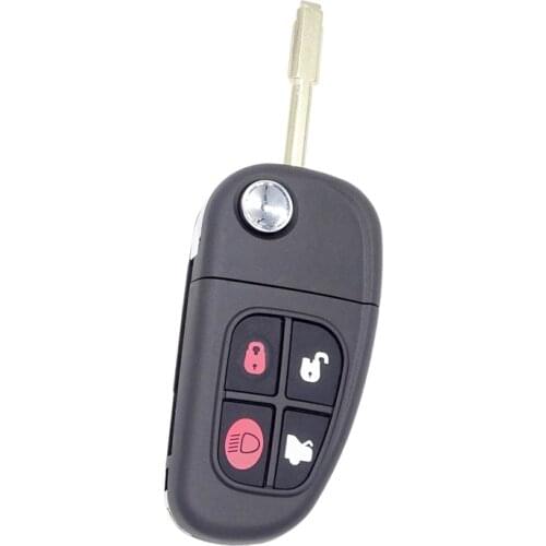 1 Pc for Jaguar X-Type S-Type XJ XK Type 4 Buttons 315/434MHz Car Remote Smart Key Fob Car Flip Folding Key Chain Accessories