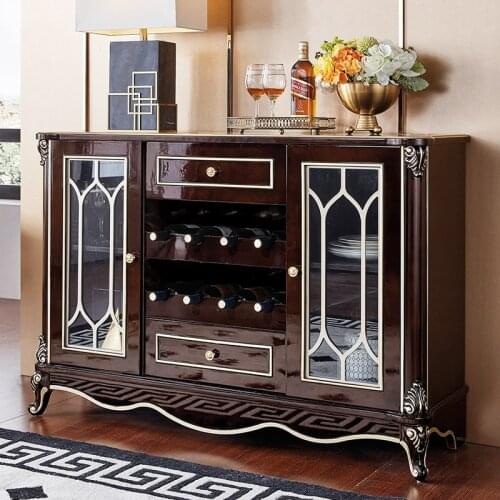Baijiahui light dining luxury storage cupboard villa European style solid wood tea cabinet furniture porch
