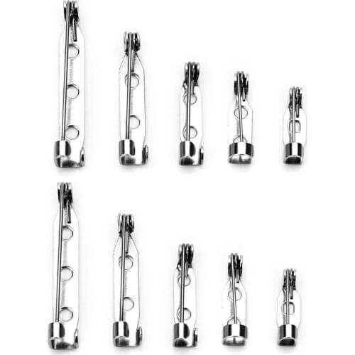 50Pcs/lot 14 17 19 25 32mm Stainless Steel Brooch Back Safety Catch Bar Pins DIY Jewelry Making Finding Accessories for Brooches