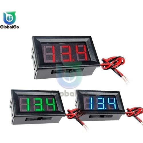 2 Wire 0.56" Digital Voltmeter Digital Voltmeter Voltage Panel Meter Red/Blue/Green For Electromobile Motorcycle Car