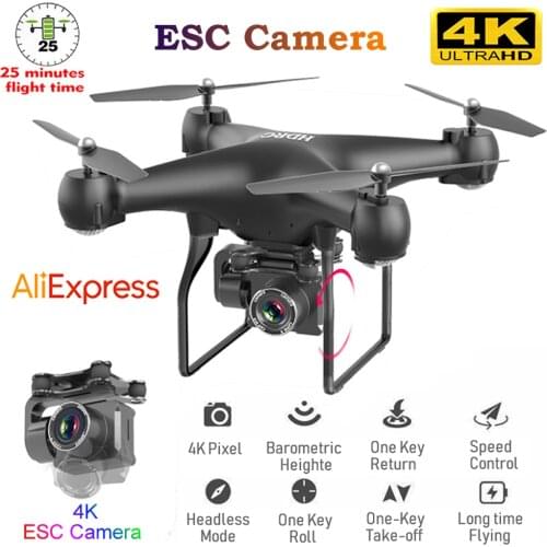 RC Drone Quadcopter UAV with 4K Camera Professional Wide-Angle Aerial Photography Long Life Remote Control Fly Wing Machine Toys