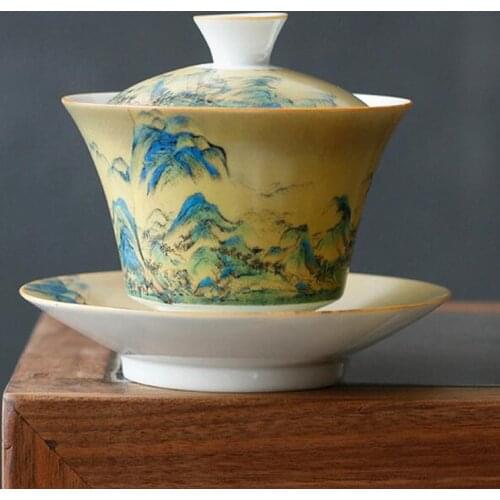 Gaiwan 100ml Ceramic Tea Bowl Luxurious Tea Tureen with Lid Saucer Master Cup Drinkware Teaware As Birthday Gift Collection Cups