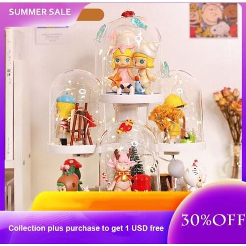 Blind Box Acrylic Box Doll Rotating Storage Transparent Mystery Box Mart Storage Garage Organizer Box Kit Collectible Figures