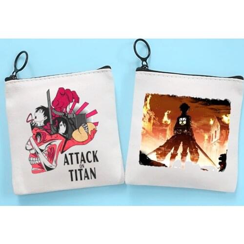 Attack on Titan Shingeki No Kyojin Levi Ackerman Canvas Coin Purse Coin Purse Collection Canvas Bag Small Wallet Zipper Key Bag