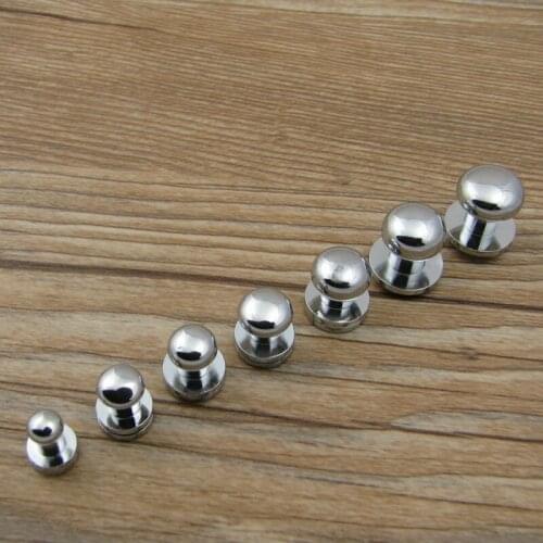 1 Piece Chrome Plated Wallet Bag Screw Brass Belt Rivet Pacifier Nail Head Monk DIY Handmade Leather Key Case Hardware Part