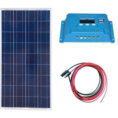 Kit Solaire Solar Module 12v 150w Solar Charge Controller 12v/24v 10A LCD PWM Caravan Camp Car Solar Light System Marine Yacht