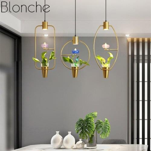 Creative Plant Pendant Lights Modern Skygarden Led Lamp Flower Pot Hanging Lamp Restaurant Living Room Bar Cafe Lighting Fixture